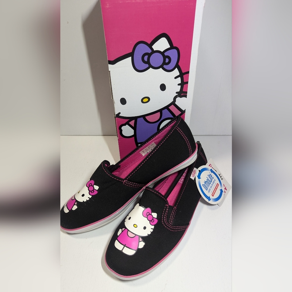 Vans Kalani (Hello Kitty) Black/Magenta Slip - on Sneakers Women's Size 5 - Picture 4 of 9